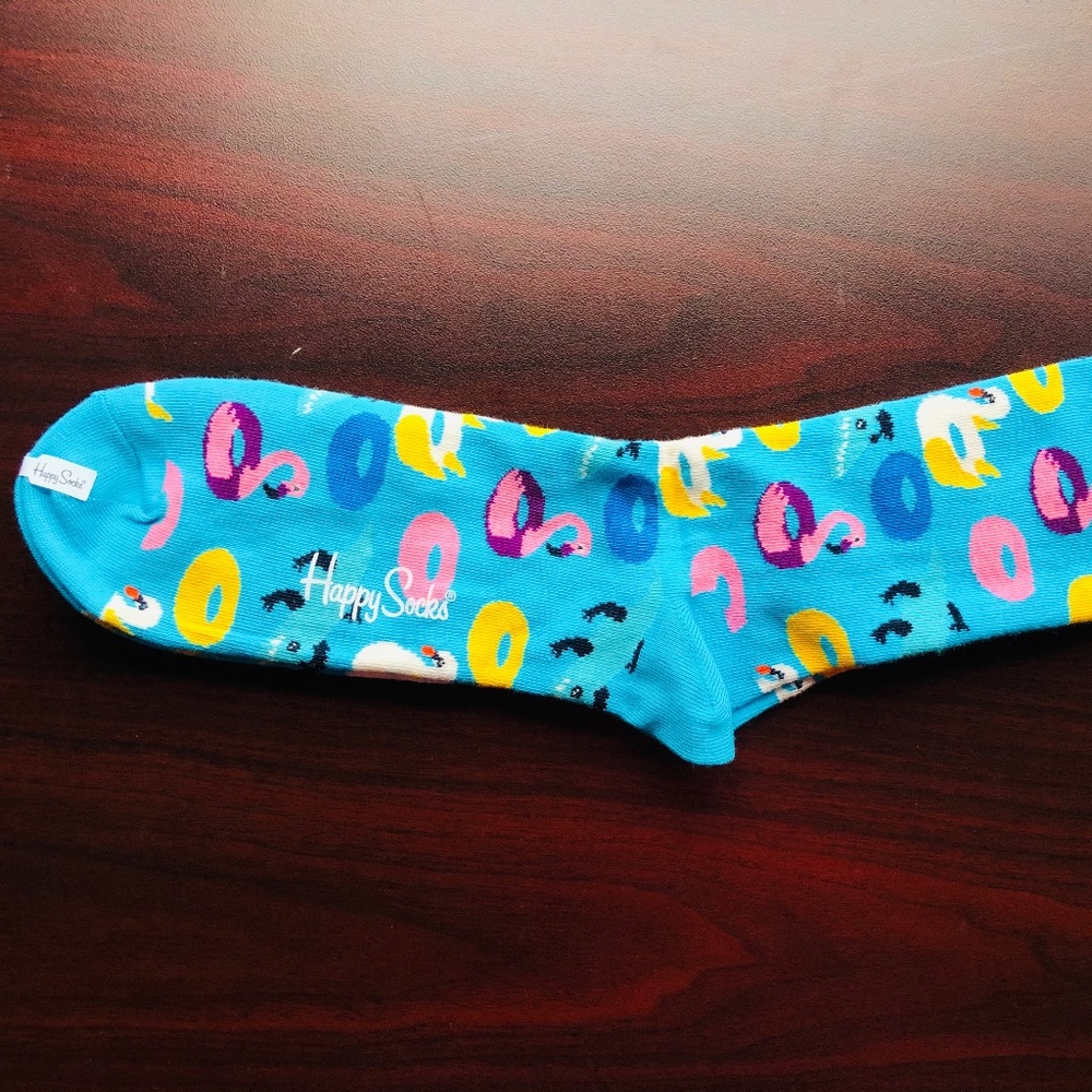 Happy Socks Size 9-11 Combed Cotton Blue